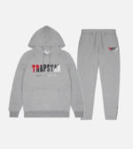 Trapstar Chenille Decoded Tracksuit Grey/Red