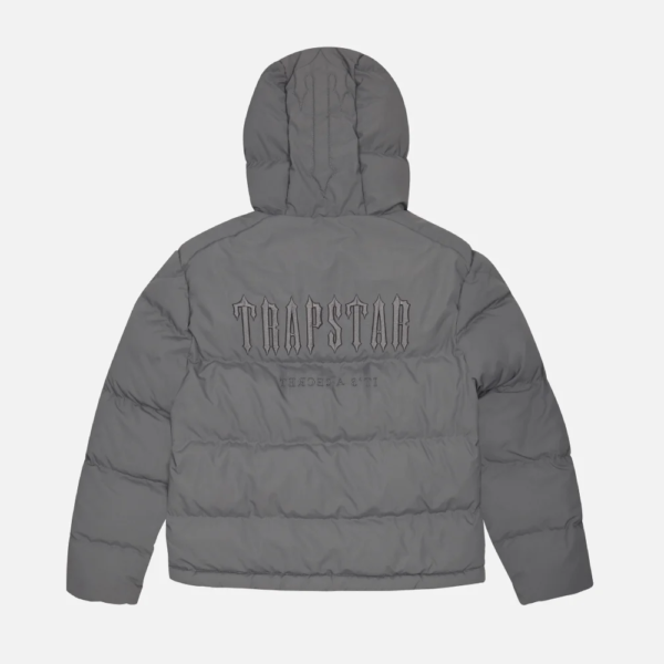 Trapstar Decoded Hooded Quilted Jacket Gray 5