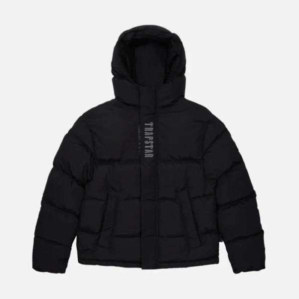 Trapstar Decoded Quilted Jacket With Hood Black 4